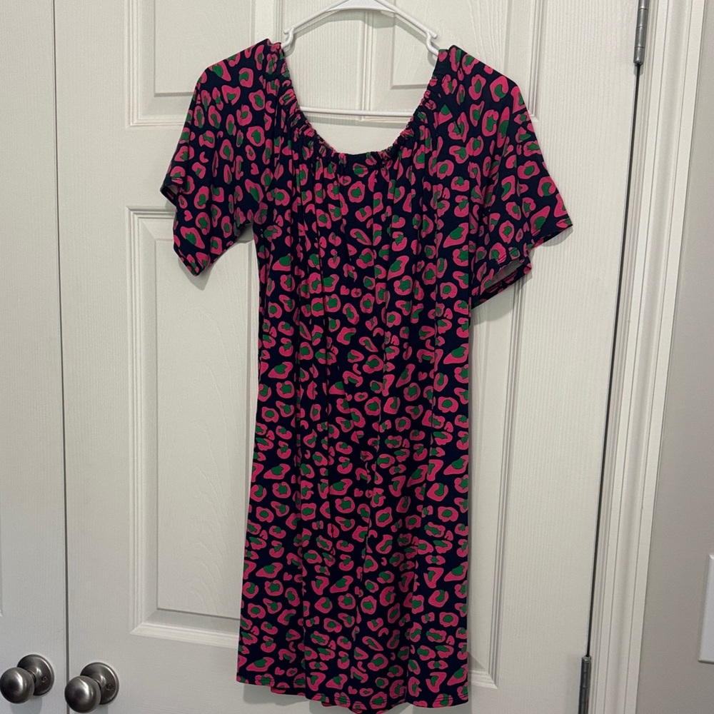 Vibrant Leopard Print Mini Dress